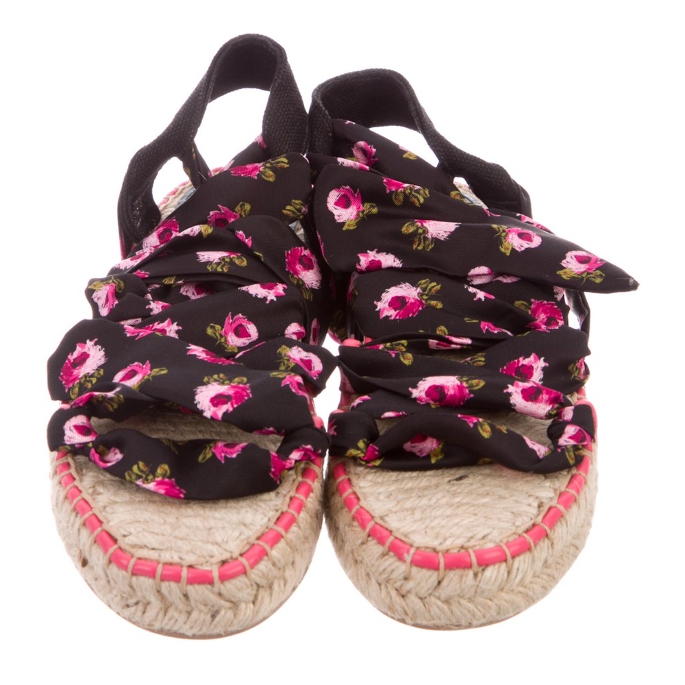 W/box Prada Floral Espadrille Sandals - Picture 3 of 5